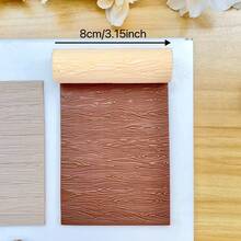 Rodillo de arcilla polimérica con textura de veta de madera sin costuras, cortador de arcilla polimérica con textura de veta de madera natural, herramienta hecha a mano para pendientes DIY, joyería, colgantes - Amarillo - Ver 4