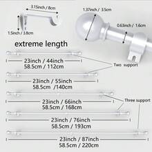 0.63英寸铁艺拼接窗帘杆/罗马杆，经典百搭小球装饰支架套装，长度23-87英寸。安装简便，经久耐用，适用于：窗帘杆/浴帘杆/遮阳杆/薄纱窗帘杆，可壁挂或悬挂，适用于卧室、厨房、客厅、餐厅、办公室、宿舍或出租房。轻盈银色窗帘杆，现代简约设计，简约优雅！ - 銀色 - 查看 4