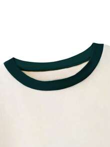 Tween Boys' Casual Colorblock Round Neck Short Sleeve T-Shirt, Summer Top - Apricot - View 5