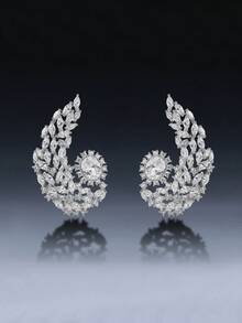 1 Pair Luxurious Jewelry-Style Long Geometric Cubic Zirconia Dangle Earrings, Exaggerated Personalized Earrings, Fashion Earrings To Match Evening Gowns, Birthday/Holiday Gift - Drop Earrings - View 10