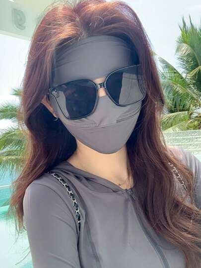 Women's UPF 50+ Summer Sun Protection Face Mask - Ice Silk Cooling Face Mask, Full Sun Protection, Breathable Mesh, Suitable For Cycling, Driving, Hiking, Beach And Other Outdoor Activities, Lightweight And Comfortable