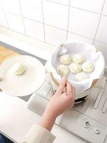 Steamer Cloth, Food Steamer Liner, Reusable Non-Stick Gauze For Home, Steamer Mat, Steamer, Bun Pad, Baking Steamer Mat, Steaming Bread And Boiled Seafood, Steamed Dumplings/Bread/Buns/Rice, Food Strainer Cloth, Household Kitchen Supplies, Baking Supplies - Apricot - View 6