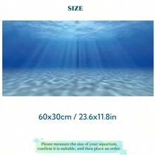 阳光海滩主题装饰画，适用于鱼缸背景，水族箱背景，鱼缸贴纸，爬虫缸背景，水族箱阳光水下风景设计，水族箱装饰配件 - 彩色 - 查看 16