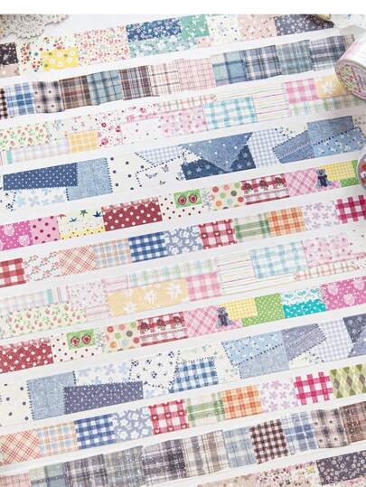 1 Roll Sulfuric Acid Paper/Glitter Sand Paper Tape, Versatile Scrapbooking, Patchwork Garden Series, Suitable For Gifts, Office, Home, Marking, Labeling, Classroom, Entertainment Toys, Student Planner, Creative Retro Decoration Stickers