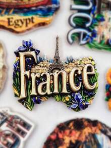 1 pieza Imán de nevera 3D de un famoso hito mundial, Torre Eiffel de luz, Torre del iris francés, Té de la tarde francés, Indicación de tamaño preciso, Impresión de alta definición, Adecuado para refrigerador, pizarra de oficina y talla grande escenarios, Adecuado para recuerdos de viaje, Diseño colorido adecuado para la decoración del hogar, Adecuado para regalos de Navidad y cumpleaños - La luz de la Torre Eiffel - Ver 7