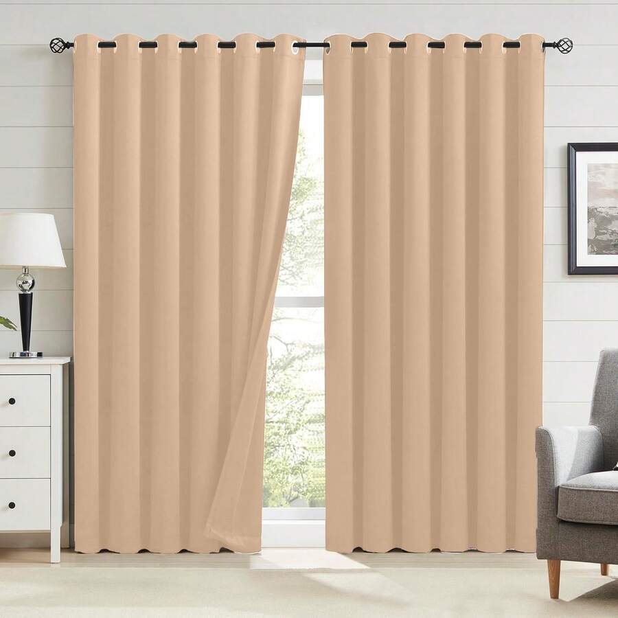 Pencil Pleat Curtains Ready Made - Polyester Solid Colour, Blackout ...