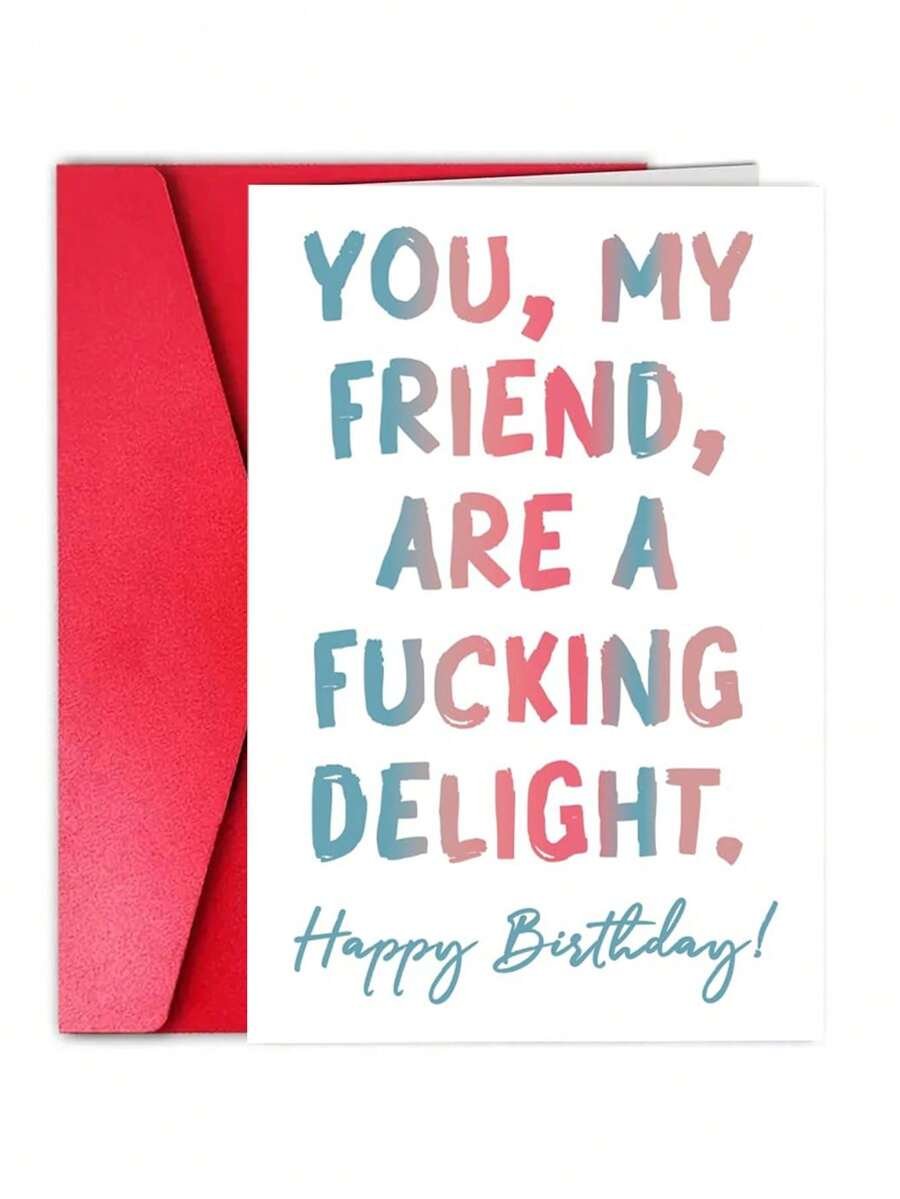 1 pezzo Biglietto di auguri di compleanno divertente per amici, lui o lei, biglietto di compleanno sarcastico per il migliore amico, amica, sorella, fratello, collega, uomo o donna - 18*13 cm - Visualizzare 1