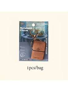 1pc PU Mini Notebook Keychain, Portable Multi-Color Paper Planner Suitable For Various Occasions, Compact Notebook Keyring | Fashionable Cover - Multicolor - View 13