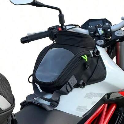 Mochila de motocicleta expandible, bolsa de cintura para motociclista de gran resistencia y bolsa de tanque, alforjas de motocicleta impermeables, equipo de viaje suave y duradero con cierre de cremallera y bolsillos prácticos, adecuado para viajes en motocicleta de larga distancia