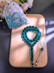 1个精美星月糖果袋，内含1串33颗10毫米斋月祈祷念珠，适合（情侣、斋月、开斋节、礼品） - 彩色 - 查看 9