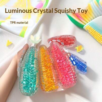 1个2026年畅销款釉面水晶玉米挤压玩具，减压球，软萌玉米玩具，节日、生日完美礼物，趣味礼物，玩具