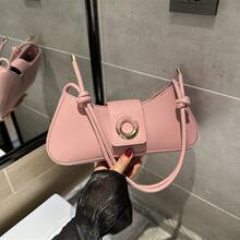 French-Style Niche Textured Underarm Bag, New Summer Solid Color PU Shoulder Bag, Versatile For Commuting, Crossbody Handbag - Green - View 6