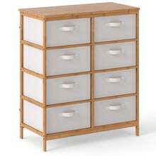 8 Drawers Dresser With Removable Fabric Bins, Chest Of Drawers For Closet Hallway - tự nhiên - Xem 10