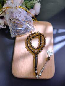 1个精美星月糖果袋，内含1串33颗10毫米斋月祈祷念珠，适合（情侣、斋月、开斋节、礼品） - 彩色 - 查看 8