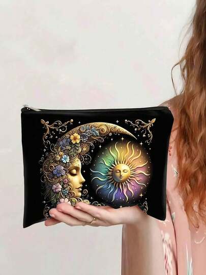 这是一款神秘而奇幻的新艺术风格收纳包/化妆包，是送给女性的创意礼物，同时也是一款拉链手拿包、小型零钱包、必备旅行包，也是推荐送给同事的收纳包。