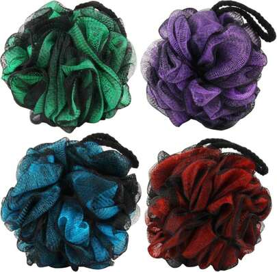 Chuya 60g Bath Loofahs Sponges,Shower Sponge Loofah Body Scrubber Balls For Family Washing 4 Pack