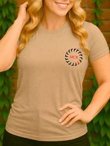 MCR Pistola  T-Shirt - Simple, Minimalist, Romance, Alternative Rock, Pop-Punk, Basic, Unisex, 100% Premium Cotton – Men's And Women's | Casual, Streetwear, Plus Size, New Arrival With Immediate Shipping In Various Colors - 卡其色 - 查看 3