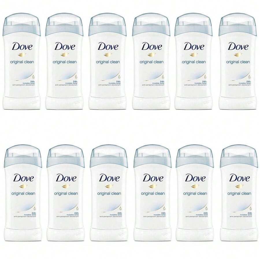 Pack Of (12) Dove Anti-Perspirant Deodorant, Invisible Solid, Original Clean, 2.6 Oz - Multi Scents - View 1