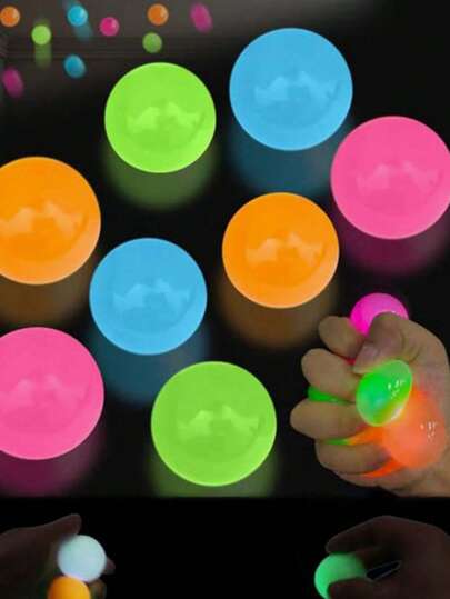 1/2/4/6/8/10/12 piezas Bolas brillantes en la oscuridad, juego de alivio del estrés que brilla en el techo en la oscuridad, juego de ocio para adultos para la ansiedad y la presión