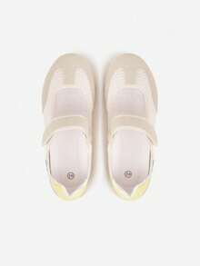 Ballerina Style Sneakers With Lettering - Beige - View 6
