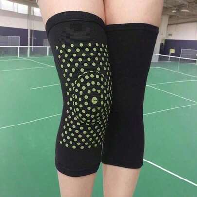 1 Pair Black Moxa Self-Heating Knee Brace, Latex Knee Support For Knee Pain Relief, Ligament Inflammation & Inner Knee Pain, Warmth & Moxa Self-Heating