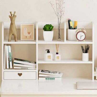 1 chiếc kệ để bàn dọc màu trắng, kệ trưng bày cho phòng ngủ, phòng khách, văn phòng, bàn làm việc, ký túc xá - Dùng để đựng bút, bút dạ, băng dính, tượng nhỏ, sách, máy tính, cốc, mỹ phẩm và các vật dụng khác trên bàn làm việc.