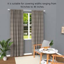 Thanh treo rèm/thanh rèm La Mã bằng sắt ghép nối 0,63", bộ giá đỡ trang trí hình cầu nhỏ cổ điển đa năng, chiều dài 23-87", dễ lắp đặt, chắc chắn và bền bỉ, thích hợp cho: thanh treo rèm/thanh treo rèm tắm/thanh treo rèm che nắng/thanh treo rèm voan, lắp đặt treo tường hoặc treo, lý tưởng cho phòng ngủ, nhà bếp, phòng khách, phòng ăn, văn phòng, ký túc xá hoặc nhà thuê, thiết kế tối giản hiện đại, thanh treo rèm màu trắng nhẹ, đơn giản và thanh lịch! - trắng - Xem 7