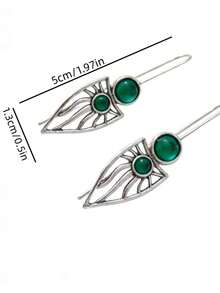 一对波西米亚风优雅镂空水滴几何太阳造型耳环，适合女性日常、派对、旅行佩戴，亦可作为珠宝礼物。 - 銀色 - 查看 2