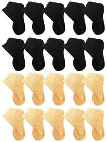 1/5/10 Pairs/Lot Lolita Women Invisible Lace Socks Thin Ladies Lace Boat Socks Hollow Non-Slip Shallow Transparent Of Spring And Summer Socks Women - Multicolor - View 16