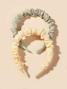 2pcs Girls' Dopamine Cute Hair-Friendly Headbands, Minimize Hair Breakage, Suitable For Daily Wear - Multicolor - View 6