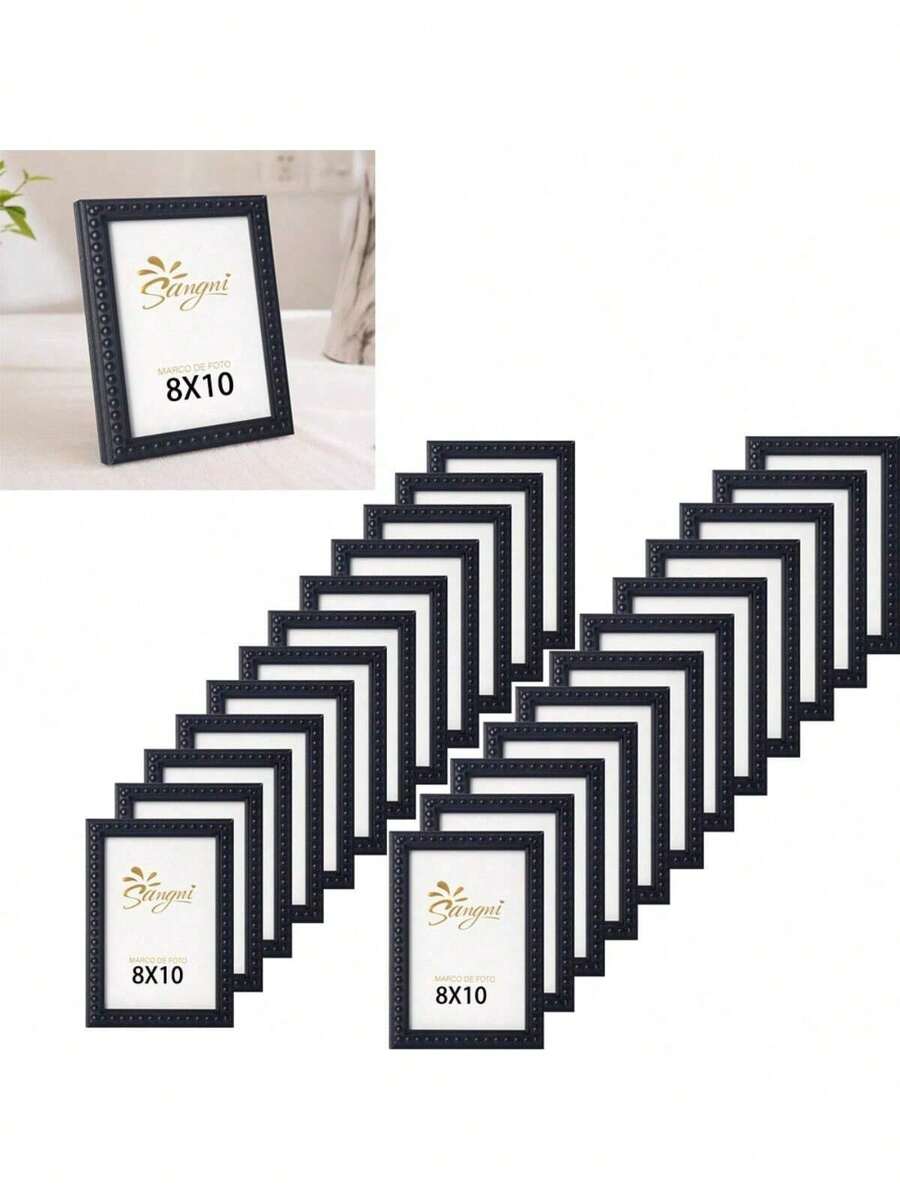 24pcs Marcos Para Fotos Baratos Mainstays Economicos Mayoreo, Marco de fotos ecológico: un accesorio de escritorio contemporáneo. ¡El regalo perfecto para bodas, cumpleaños y mejores amigos! Artículo decorativo. - negro - Ver 1
