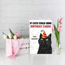 1pc Funny Cat Birthday Card | Cat Mom Or Dad Bday Cards For Husband, Wife, Friend, And Every Cats Lover - View 7