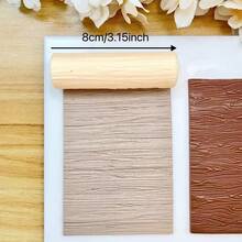 Rodillo de arcilla polimérica con textura de veta de madera sin costuras, cortador de arcilla polimérica con textura de veta de madera natural, herramienta hecha a mano para pendientes DIY, joyería, colgantes - Amarillo - Ver 9