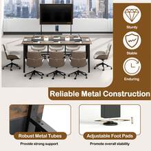 1 PCS 6 FT Conference Table With Cable Grommet & Storage Shelf For Meeting Room Office - Brown - View 6