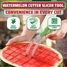 Stainless Steel Watermelon Slicer: Easily Cuts Large Fruits And Vegetables, Comes With ABS Separator - Multicolor - View 4