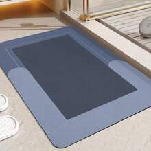 Alfombrilla de baño de diatomita azul 40x60cm, de secado rápido, antideslizante, altamente absorbente, no suelta pelusa, fácil de mantener, silenciosa, suave, adecuada para la decoración del baño del hogar. - Azul-60x40cm-1 pieza - Ver 4