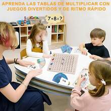 Tabla de multiplicar matemática, Bandeja Aprendizaje multiplicación arcoíris, 10 x 10 con 100 Cilindros numéricos, Divertidos Juguetes matemáticas para Contar para niños Mayores 3 años - 1 - Ver 7
