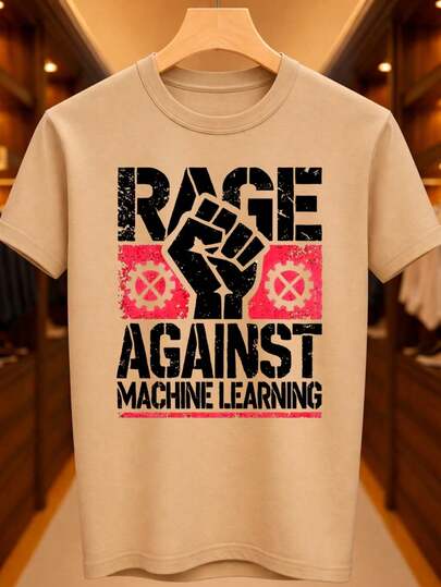 Camiseta Rage Against The Machin Learning IA Engraçado Paródia Banda Rock Alternativo Unissex 100% Algodão Premium – Masculino e Feminino | Casual, Streetwear, Plus Size, Lançamento com Envio Imediato em Várias Cores