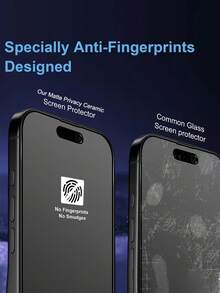 5 paquetes de película protectora de privacidad mate a prueba de golpes y miradas indiscretas, compatible con iPhone 16 Pro Max, 16E, 16 Plus, 15 Pro Max de 6.9 pulgadas y 6.7 pulgadas, 17 Pro Max, 17, 17 Pro, 17 Air, película de cerámica mate de 9H+ con privacidad, película suave de cobertura total, mate, cerámica, antihuellas, antirreflejo, antipeeping, sensible al tacto, se adapta a las fundas del teléfono, nunca se rompe, no hay que preocuparse por roturas, regalo de primavera - Negro - Ver 7
