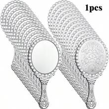 1/4/10/20pcs Retro Handheld Makeup Mirrors Set, With Small Gold/Silver/Rose Gold Embossed Design, Portable Compact Mirrors, Suitable For Princess Theme Party And Travel,Giveaways,Travel,Cheap Stuff,Travel Essential - Multicolor - View 12