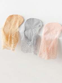 1/5/10 Pairs/Lot Lolita Women Invisible Lace Socks Thin Ladies Lace Boat Socks Hollow Non-Slip Shallow Transparent Of Spring And Summer Socks Women - Multicolor - View 8