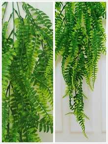 1 pieza Planta suculenta verde artificial, decoración de pared para canasta colgante interior, planta decorativa falsa - Verde - Ver 4