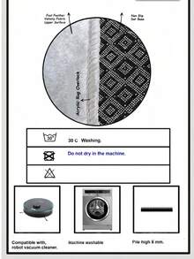 Kitchen Rug - Kitchen Hallway Rug - Machine Washable, Non-Slip Kitchen Mat, Sizes: 60*150, 60*200, 80*200, 100*200, 120*180 Cm, Made In Turkey - Blue - View 2