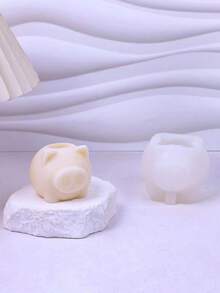 1个新款鼻孔猪形硅胶蜡烛模具，装饰性手工挤压玩具 - A-白色 - 查看 6