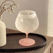 精美渐变粉色磨砂玻璃杯，法式风格高脚杯，家居设计葡萄酒杯，可爱果汁杯 - 漸層粉 - 查看 5