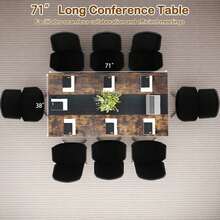 1 PCS 6 FT Conference Table With Cable Grommet & Storage Shelf For Meeting Room Office - Brown - View 4