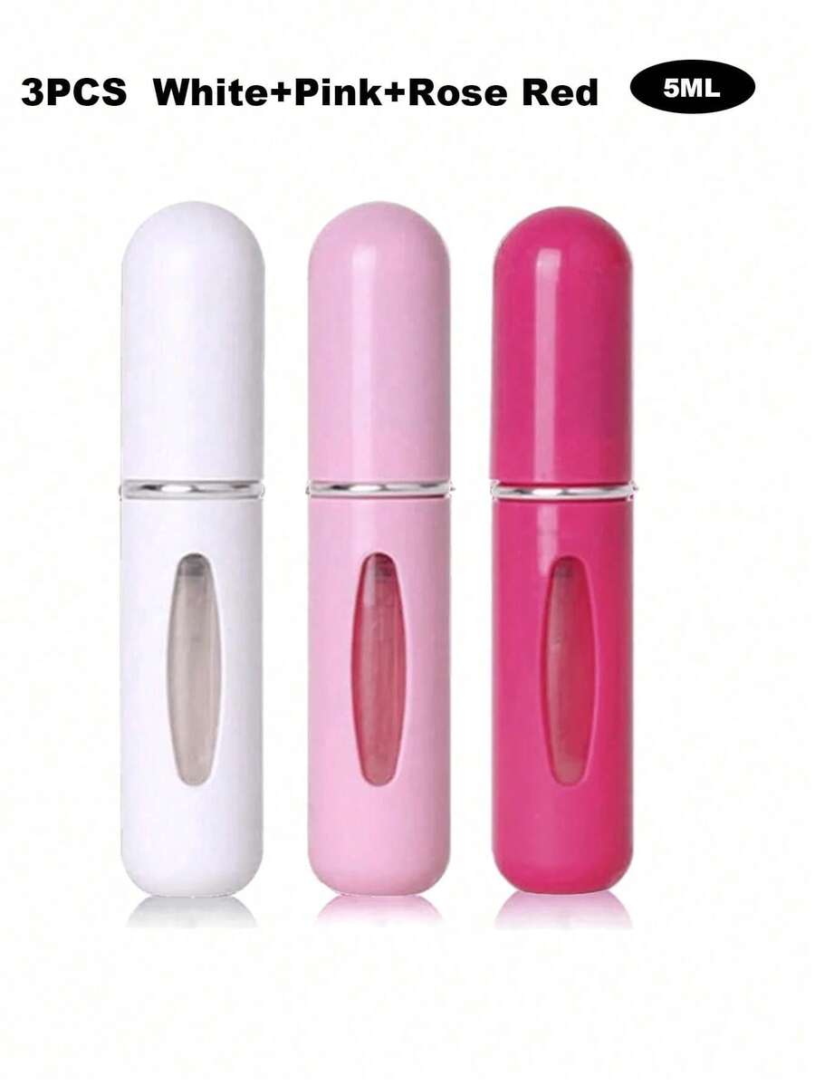 3个空香水喷雾瓶，可重复灌装迷你香水喷雾器，口袋大小的香水容器，便携式旅行喷雾瓶，非常适合旅行、上学、聚会、海滩旅行、返校必备 - 彩色 - 查看 1