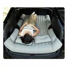 Premium Gray/Black Skin-Friendly Foldable SUV Trunk Inflatable Car Bed, Ideal For Travel, Outdoor Camping & Beach Trips - [Mẫu xe SUV đa dụng] Sọc thẳng màu xám (cho cốp xe) - Xem 8