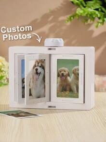 1/2pcs Personalized Rotating Photo Frame, Rotating Carousel Desktop Photo Album, Flip Rotating Photo Box, Valentine's Day/Anniversary Gift - Multicolor - View 2