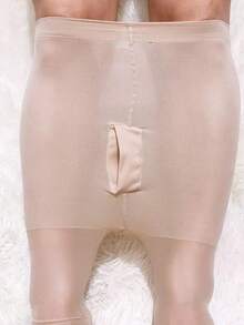 Men's Breathable, Lightweight, Sexy Pantyhose, Suitable For Spring, Summer And Autumn, Fashionable Outfit - Apricot - View 1